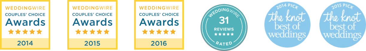 wedding wire and the knot awards badges